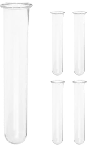 5pcs Glass Test Tubes for Flower and Plant Hydroponic Arrangements | Tubes, Root Observation Support, Desktop and Kitchen Display, Not Easy to Deform for Propagation