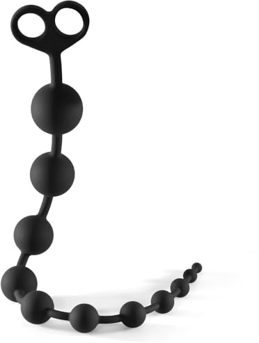 Perline anali in silicone da 55,8 cm con 11 sfere, 100% silicone con aumento graduale delle dimensioni, giocattoli anali per adulti con anello di sicurezza per uomini, donne e coppie