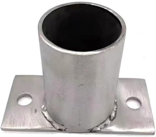 Heavy Duty Chain Link Fence Pole Floor Flange Base, Stainless Steel Post Mount for Deck, Patio, Porch, Mailbox, Round Column