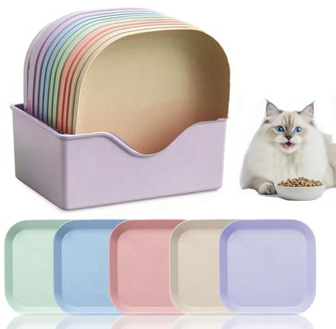 10 Stück Fressnapf Katze Futternapf Katzenschüssel Flach Katzennapf, Katzenschüssel Katzen, Runder Flache Katzennäpfe Bunt Katzenfutter Napfset Katzenteller, Fressnäpfe für Katzen