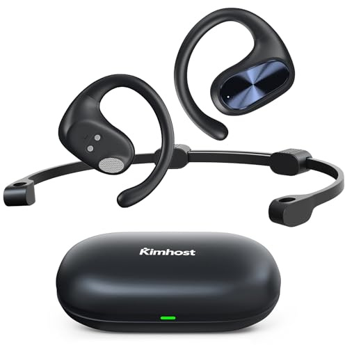 KIM HOST Casque Écouteur Ouvert démontable Bande de Fixation Stable, Écoute Confortable sans Obstruction, pour Sport, Travail, Vie Quotidienne