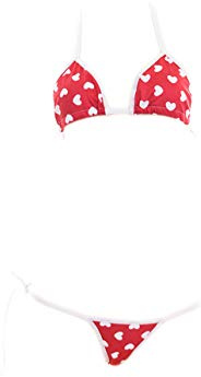 GWJKG Kvinnor i japansk stil Söt mikrobikini Lolita japansk mosaik anime BH och trosset Stringsbikini