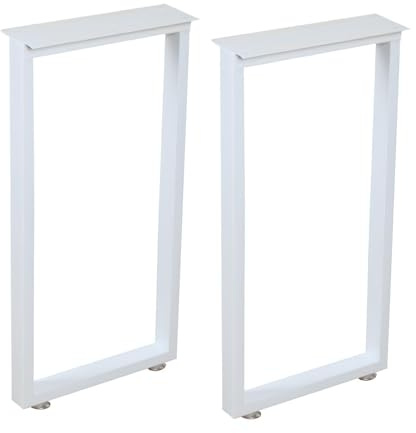 2 Stück Stützfuße Schwarze/Weiße Metall Tischgestell Für Massivholz, Holz, Glass Und Stahlplatten – Sockelfüße Für DIY-Projekte, Möbel, Sessel Und Kommoden(Weiß,50x62cm/19.7x24.4in)