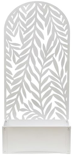 Fioriera con spalliera graticola rettangolare alta cm 150 vaso 60x32 in Metallo Bianco Separè Decorativo per Piante Rampicanti e Divisorio per Ambienti Design Moderno Ideale per Casa Bar Ristoranti.