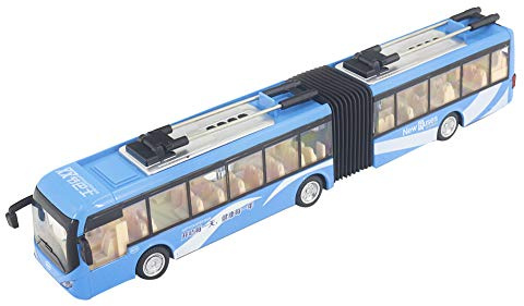 NBVGHPSRW Elektrisk leksaksbuss för barn, buss som drivs och går framåt med ljus, pedagogisk trafikmodell med roliga LED-lampor, realistisk design för barn från 6 (vit)
