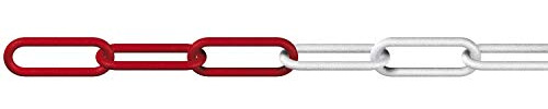 Absperrkette Kunststoff rot-weiß Materialstärke 6 mm 1 Bund=25 Meter
