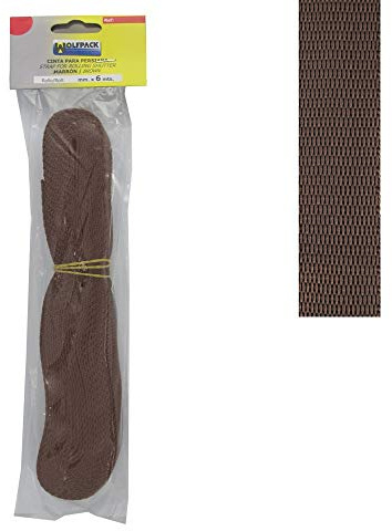 WOLFPACK LINEA PROFESIONAL - Cinta Persiana Marrón 14 mm. Rollo 6 Metros