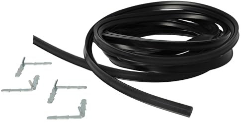 vhbw guarnizione universale perforno frigorifero per es. compatibile con Bosch e con molte altre marche - 3 m, con ganci angolari nero