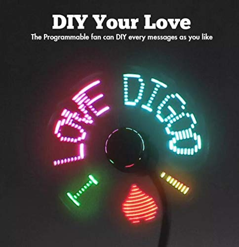 SUCAN DG-TFB11 Mini Multifuncional USB LED RGB Ventilador Programable Y Tiempo Real LED Reloj Ventilador Colorido Pantalla Con Flexible Cuello De Ganso (Ventilador programable RGB)
