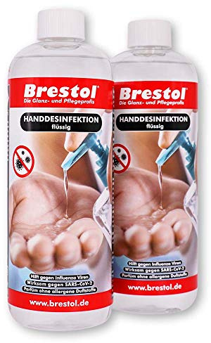HANDDESINFEKTION Liquid 2x 1000 ml Desinfektionsmittel für Hand Haut Oberflächen Hände Desinfektion Händedesinfektion Desinfektionsflüssigkeit Flüssigdesinfektion Oberflächendesinfektion