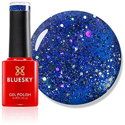 Bluesky Gel Nail Polish, Sea Blue, Mini, BLZ03, Blue, Cobalt, Long Lasting, Chip Resistant, 5 ml Requires Drying Under UV LED Lamp