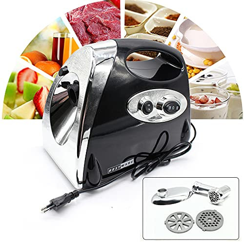 Lightakai Tritacarne elettrico da 2800 W, multifunzione elettrico, in acciaio inox, tritacarne per salumi, tritacarne per cucina, macellerie, ristoranti, mense, ecc. (nero)