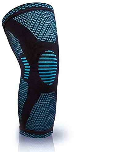 Sport-Knieschützer, Gestrickte Sport-Knieschützer, Atmungsaktive Sommer-Knieschützer, Laufen/Basketball/Bergsteigen (Color : Blue, Size : L)