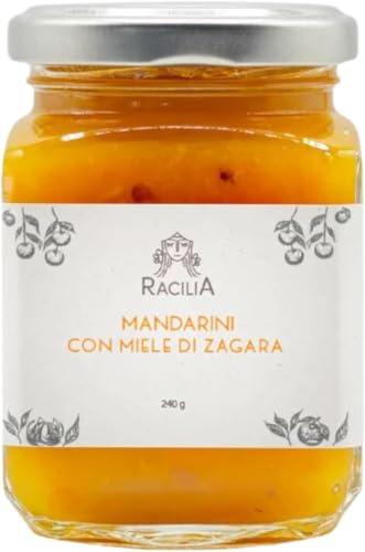 Marmellata di Mandarini Siciliani con Miele di Zagara - Marmellata 100% Siciliana, Senza Glutine - 240gr