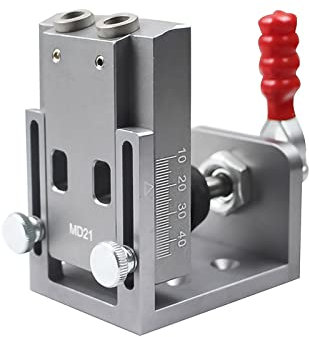 HSJKWPT Pocket Hole Jig Set 6/8/10/15mm Bohrschablone mit Positionierungsclip Taschenloch Bohrschablone aus 6061 Aluminium Legierung Dübelhilfe Bohrlehre die Holzbearbeitung (3)