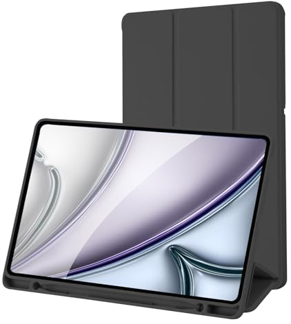 Hülle Kompatibel mit Samsung Galaxy Tab S6 Lite 10.4 Zoll 2024/2022/2020, SM-P620N/P625N/P610/P613/P615/P619, Hülle mit Stifthalter, Trifold Ständer Schutzhülle, Auto Schlafen/Wachen, Schwarz
