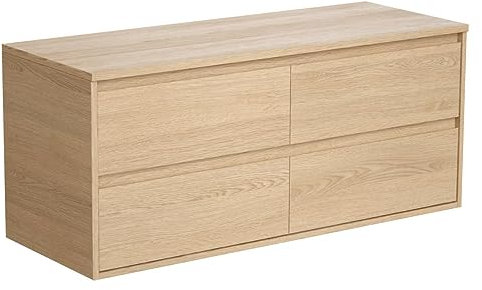 Vente-unique-Mobile sotto lavabo sospeso con piano 120 cm Placcatura rovere - MILIPAM