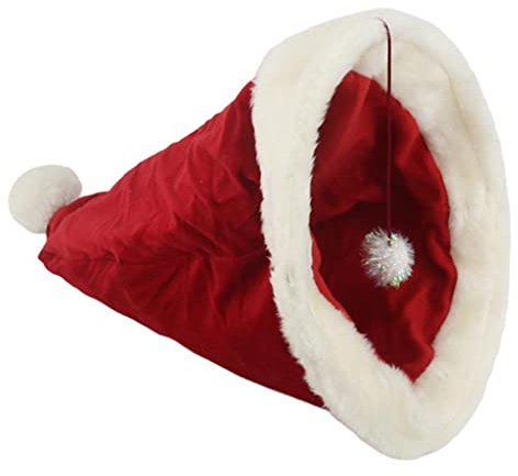 ＡＷＨＡＯ Haustier Katze Weihnachten Hut Form Bett Winter Warmes Schlafbett für Katze Kätzchen