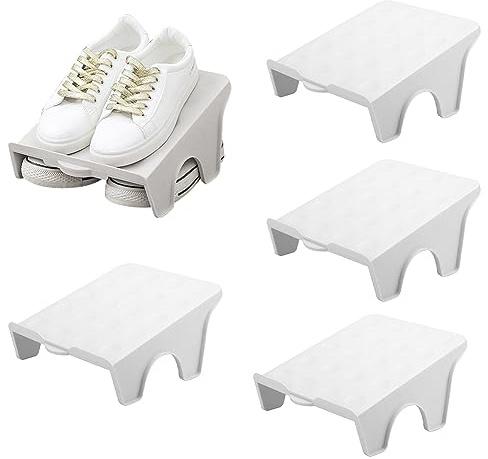 ASANMU Organizer per Fessure per Scarpe, 4 Pezzi Scarpes Antiscivolo Salvaspazio per Armadio, Organizzatori di Slot per Scarpes, Sistemi di Stoccaggio di Scarpe, Compatibile con la Casa