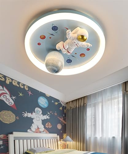 Lampara techo infantil Led Lámpara de Astronauta Galaxia 46W Lámpara de Techo Para Habitación Infantil, Estrellas Iluminación de techo Ø50cm (Modelo D)