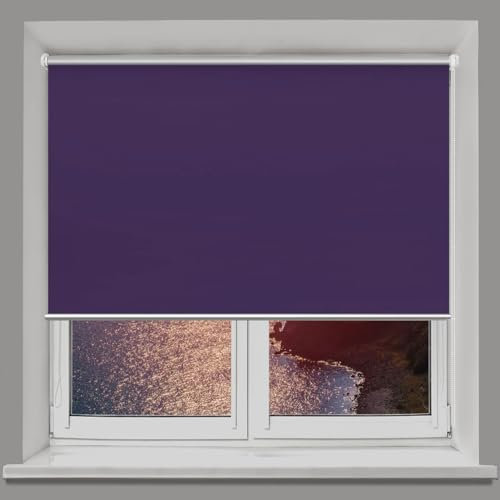 Doppelrollo Klemmfix Ohne Bohren 30 x 80 cm Hitzeschutz und Sichtschutz Rollade Rollo Jalousie Verstellbare für Fenster und Türen, Lila