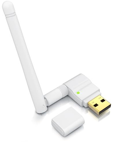 CSL - 300 Mbit s WLAN Stick mit Abnehmbarer Antenne - Wireless LAN - USB 2.0 Stick - Mini Dongle 802.11n b g - SMA Buchse 150 54 - Windows 11 fähig - Weiß