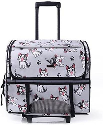 WolFum Haustier-Trolley, Hunderucksack, tragbare Reisetasche, Tragetasche, Zubehör (Farbe: B)