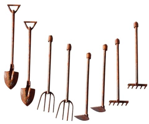 Miniature Tool Decor 8pezzi in Lega di Zinco, Stile Vintage