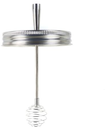 Derwrtup Mason Jar Lid With Honey Dipper | Canning Lid And Hoop | Detachable Stainless Steel Lid With Honey Dipper Honeycomb Cover Band For Honey Container