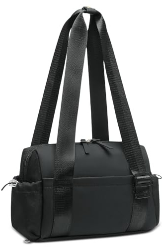 SUIKIHUM Mini Gym Bag, Small Gym Bag w/Wet Compartment for Women Black | Lightweight Yoga Mat Bag Cute Sports Duffel Bag for Women Girls, Waterproof PU Fitness Tote with Wet Compartment