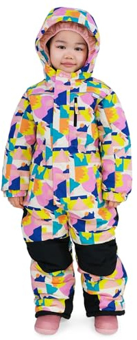 JAN & JUL Girls' Waterproof Insulated Snow Suit, Kids' Windproof One Piece Ski Suit (Winter Sun, Size 6Y)