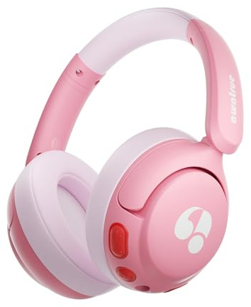 awatrue Bluetooth Kopfhörer Kinder, 75 Std Spielzeit, 85dBA Kinderkopfhörer mit Mikrofon, Bluetooth 5.4 mit Aux Kabel, Kabellose Over Ear Kinder Kopfhörer für Schule/Reise (Rosa)