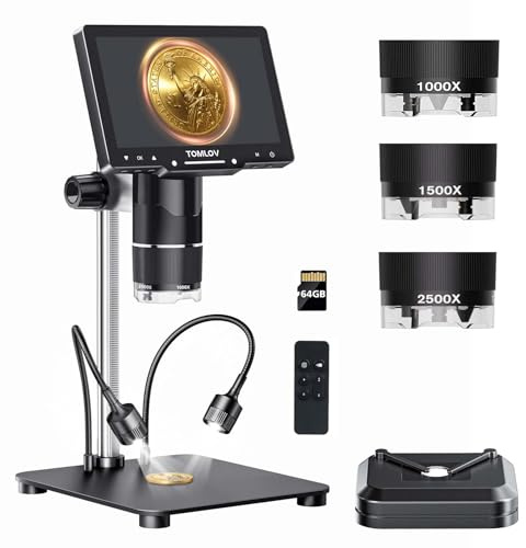 TOMLOV TriL107 Microscopio Digitale a 3 Lenti per Completa delle Monete