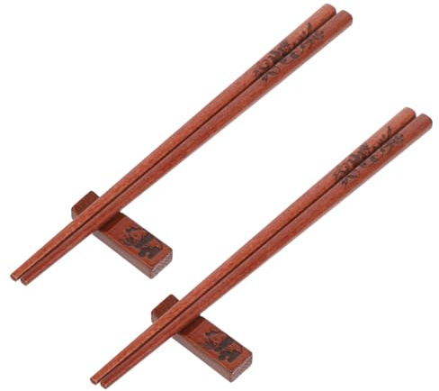 OFFSCH 2 Juegos Palillos Chinos Reutilizables con Soporte de Madera Natural Diseño Panda para Sushi Regalo Original para Año Lunar Inauguración y Recuerdos de Viaje
