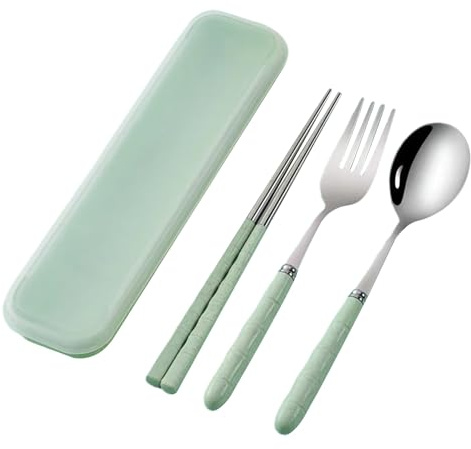 Tragbares Utensilien-Set – Reiseutensilien mit Etui, Essstäbchen aus Edelstahl, Küchenzubehör, Campingbesteck-Set für Zuhause, Hochzeitsfeier