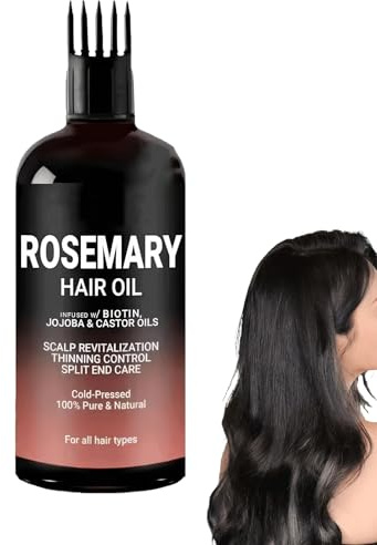 Organic Rosemary Oil for Hair Growth with Batana Oil & Castor Oil, Strengthens Hair,Boosts Shine, Nourishing & Volumizing, 100ml
