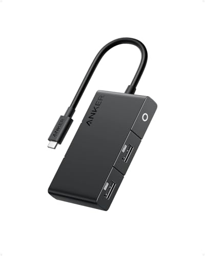 Anker Adaptador USB C Hub 332 (5 en 1, HDMI 4K) – Ampliar portátil USB-C con HDMI 4K, 2 puertos USB-A 3.0, lectores de tarjetas SD/TF, base compacta compatible con MacBook, Dell, HP, Lenovo y más