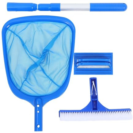 Set for la pulizia di piscine, fontane, pali for reti, skimmer for vasche idromassaggio, rastrello profondo, kit for pesca con