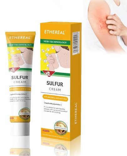 Crema antimicótica de azufre20g, Alivia rápidamente la picazón, adecuada para picaduras de ácaros, irritación inflamatoria de la piel, pie de atleta, psoriasis, eczema
