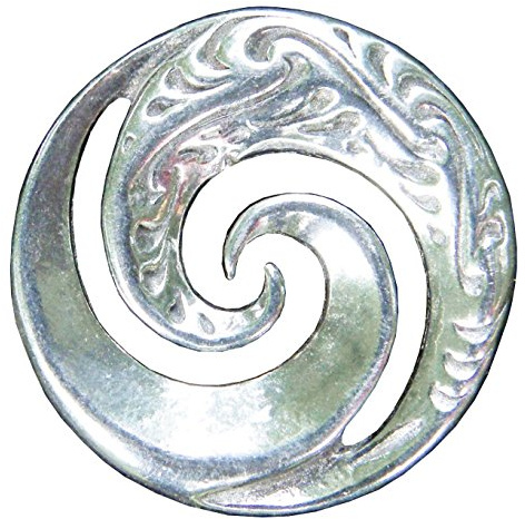 Schal-Ring Maori Koru Spirale. Hand gegossen von William Sturt aus Deutsch Zinn.