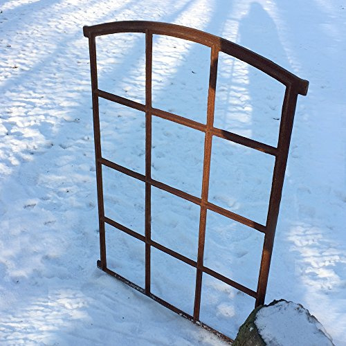 Antikas | Stallfenster | Eisenfenster mit 12 Feldern |ca. 78,5 x 56 cm | Leichter Stichbogen
