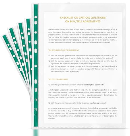 Heavy Duty 100 Extra Strong A4 Punched Pockets Filing Glass Crystal Clear 90 Micron