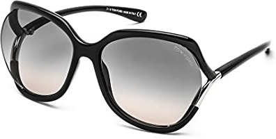 Tom Ford Unisex-Erwachsene FT0578 01B 60 Sonnenbrille, Schwarz (Nero Lucido/Fumo Grad)