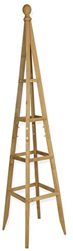 Woodside Small 1.5M Wooden Garden Obelisk Pyramid Plant Support Trellis Climbing Frame
