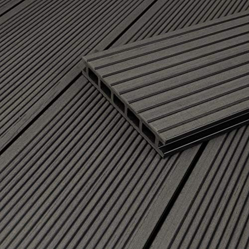 HORI® WPC-Terrassendiele Malta Grau Hohlkammer I Komplettset inkl. 40x60 mm Unterkonstruktion & Clips I Fläche: 63 m² I 3,20 m Dielenlänge