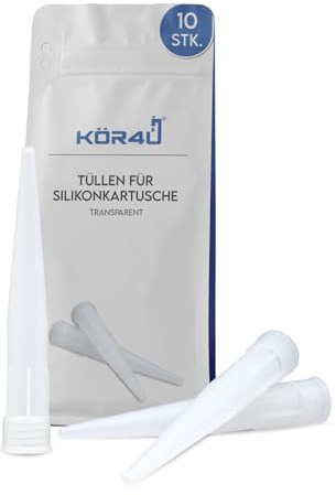 10x kör4u Kartuschentüllen transparent, Ersatzspitzen für Silikonkartuschen