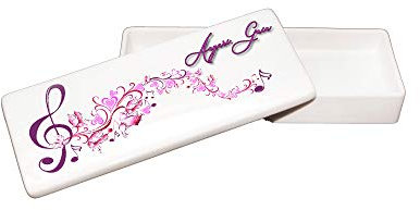 CreaTu Caja de porcelana rectangular – Llave de violín – personalizada, fabricada en Italia