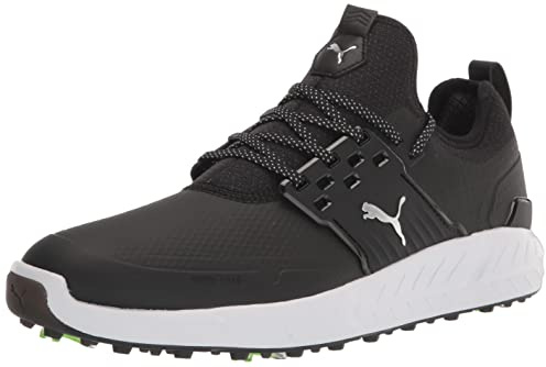 PUMA Men's Ignite Articulate Golf Shoe, Black Silver Black, 10 UK
