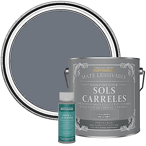 Rust-Oleum Grey Washable Matt Floor Tile Paint - Marine Grey 2.5L