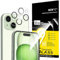 NEW'C 4 Pezzi, 2 x Pellicola Vetro Temperato per iPhone 15 (6,1) e 2 x Pellicola Vetro Protettiva Fotocamera Posteriore per iPhone 15 (6,1)-Ultra Resistente - Vetro Durezza 9H